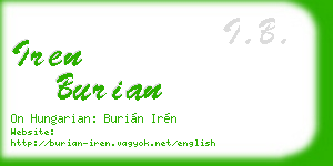 iren burian business card
